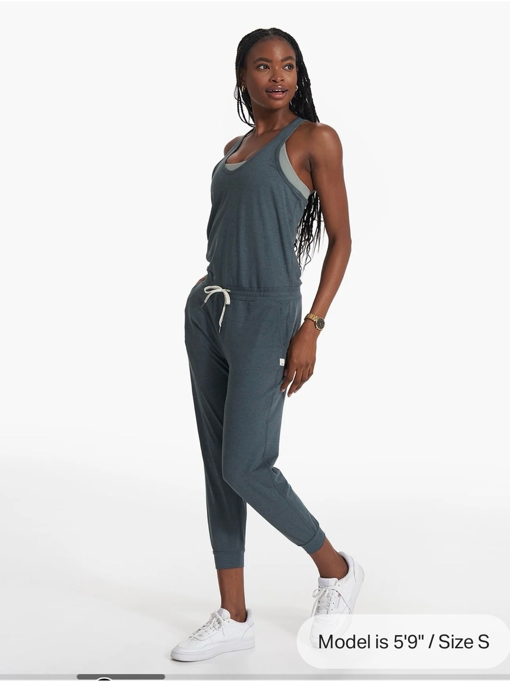 Vuori Lux Jumpsuit in Stone Heather